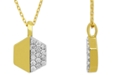 Macy's Diamond Hexagon 18" Pendant Necklace (1/5 ct. t.w.) in 10K Gold